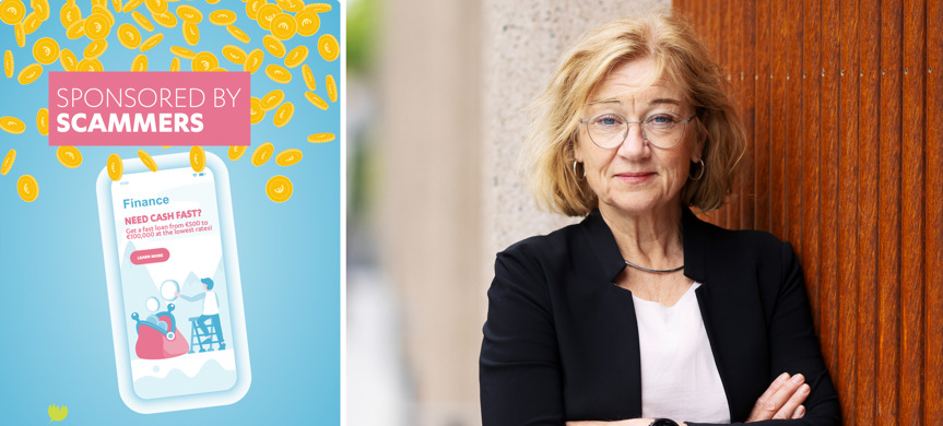 Omslag av rapport och Johanna Hållén