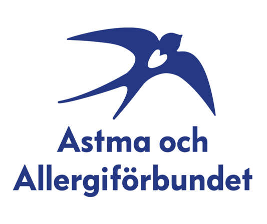 Astma- och Allergiförbundets logotyp: blå svala